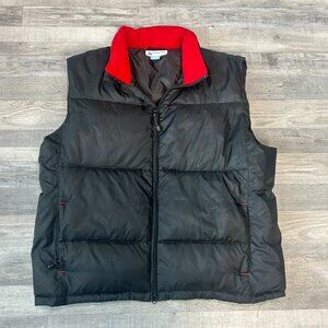 Phys.Sci Black Down Puffer Vest Men's Fleece Collar